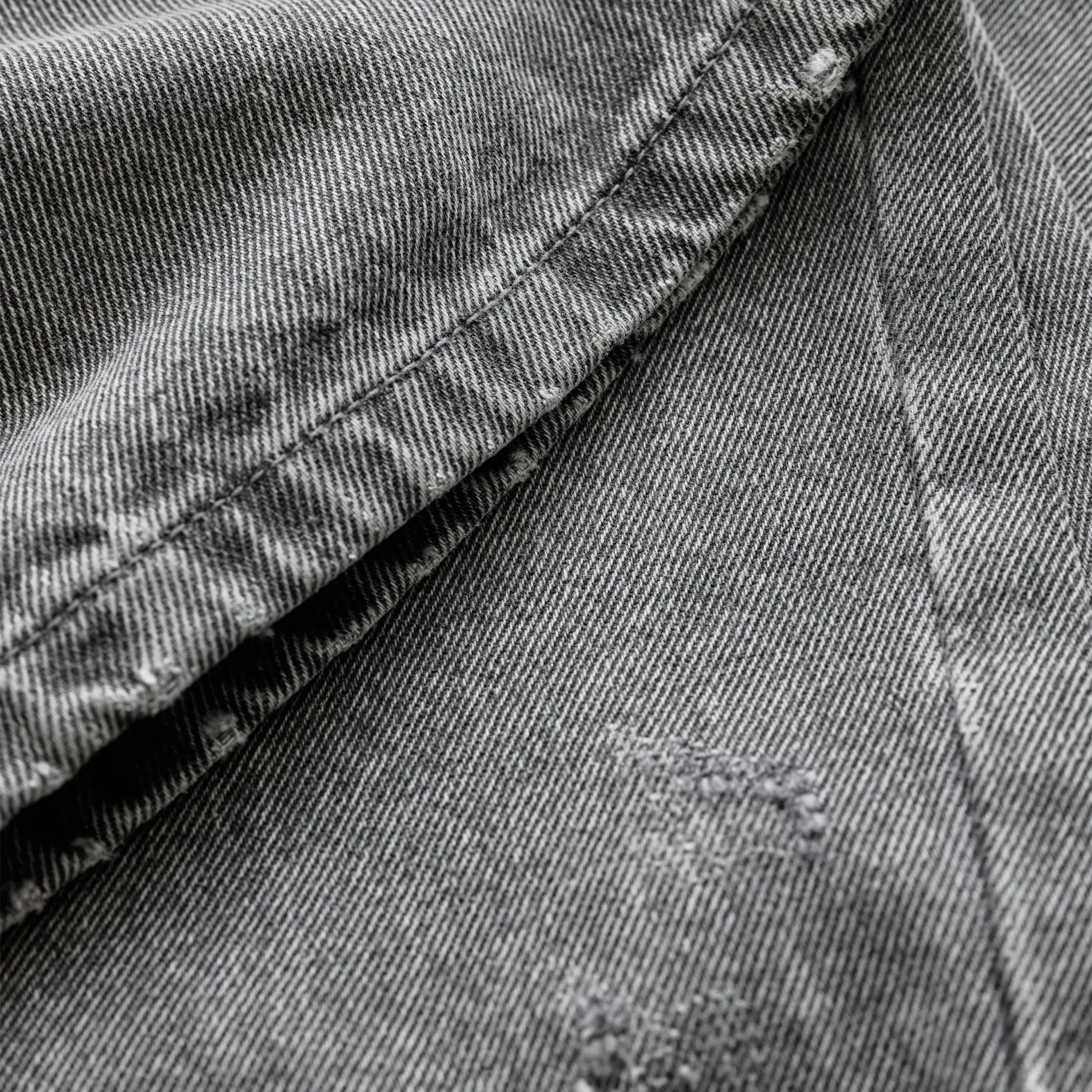 Detailed View of Bénir Clothing Distressed Stone Grey Jeans DIST-VINTGRY